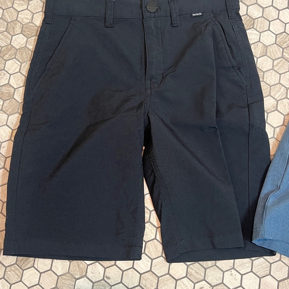 3 pairs of Hurley boys shorts - black are size 12 - blue ones are youth large - Picture 5 of 6